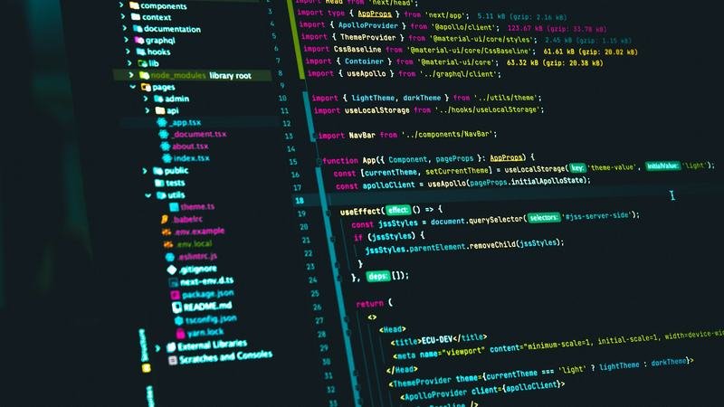 Éditeur de code affichant du JavaScript